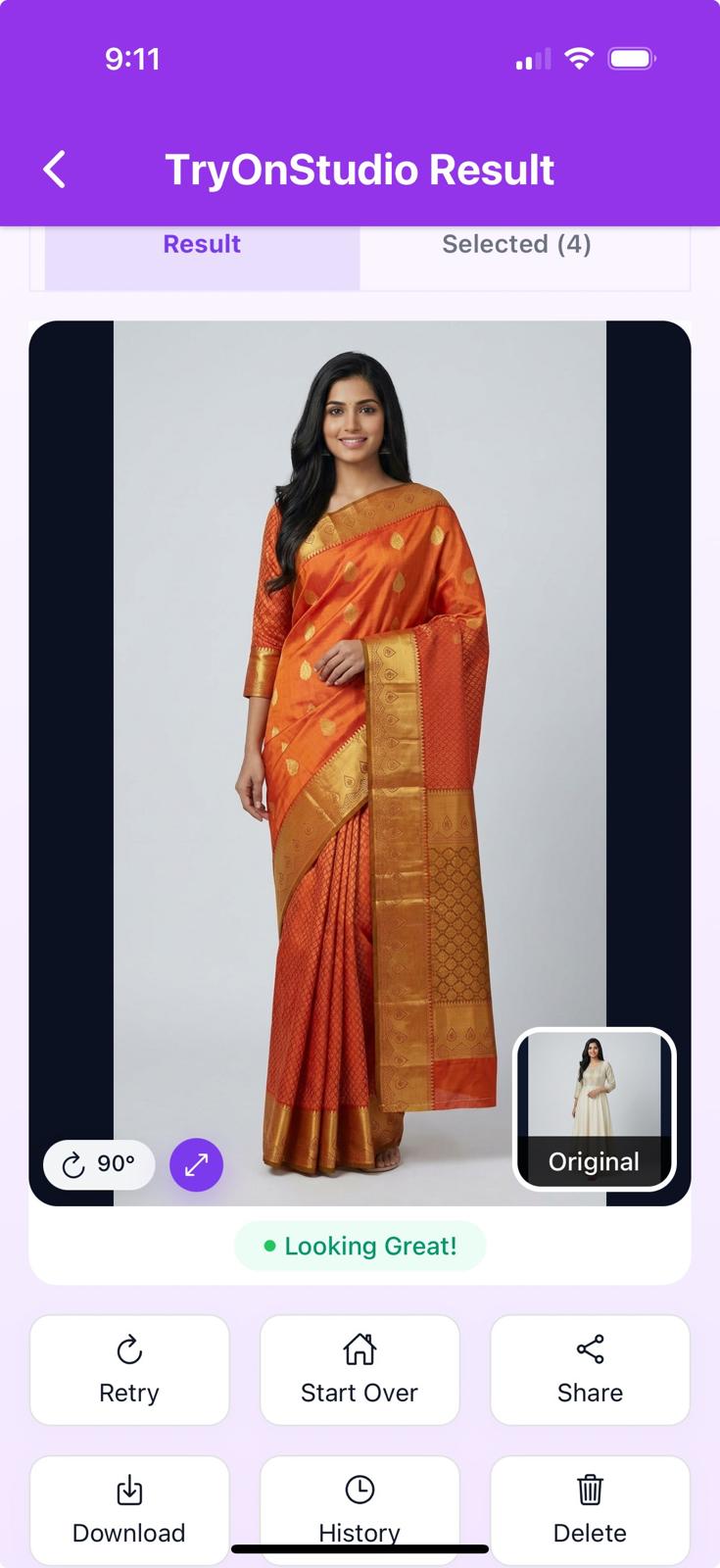 TryOnStudio Result - Virtual Saree Try-On